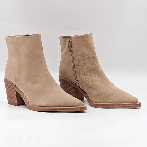 Vince Camuto Women Rinvalla Taupe Suede Western Pointy Toe Boots Sz 5 - Picture 4 of 4